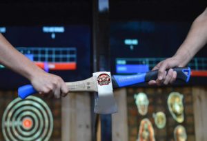 axe throwing bar with golf and multi-sport simulators in Mitchell, South Dakota